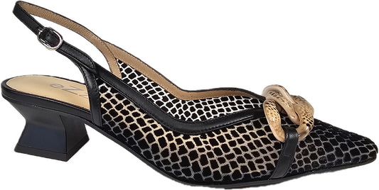 12660-2 Mamba Flok Beige-Negro